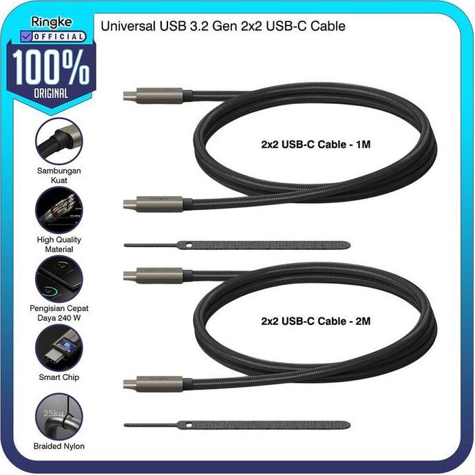 Ringke Kabel Data Universal USB 3.2 Gen2 USB-C to Type-C Braided Cable