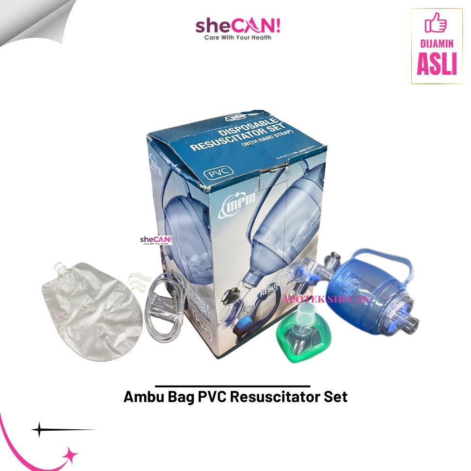 Ambu Bag PVC Resuscitator Set / AmbuBag Disposable With Hand Strap MPM Bayi,Anak,Dewasa GEA