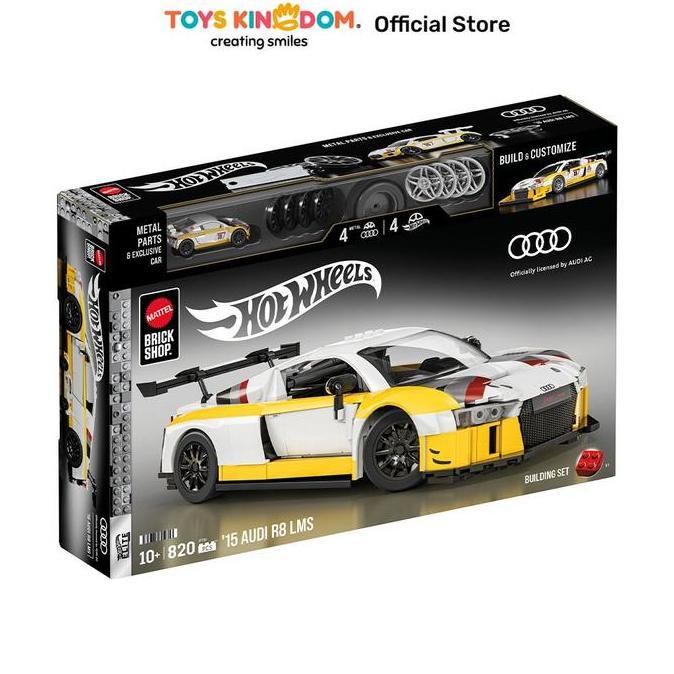 Toys Kingdom Mattel Brick Shop Hot Wheels 15 Audi R8 LMS Set 820 pcs - Kuning/Putih Balok Susun Buil