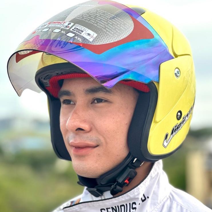 Helm Dewasa Kyt Vision 1 Sni Dot Solid Kaca Pelangi
