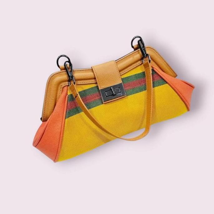 TAS PESTA CLUTCH ETNIK BATIK JUMPUTAN PALEMBANG KULIT ASLI AWK-7 KS