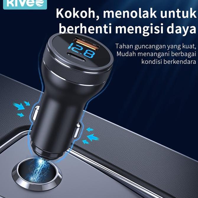 KIVEE 36W CAR CHARGER MOBIL FAST CHARGING TYPE C PD+USB QC LED