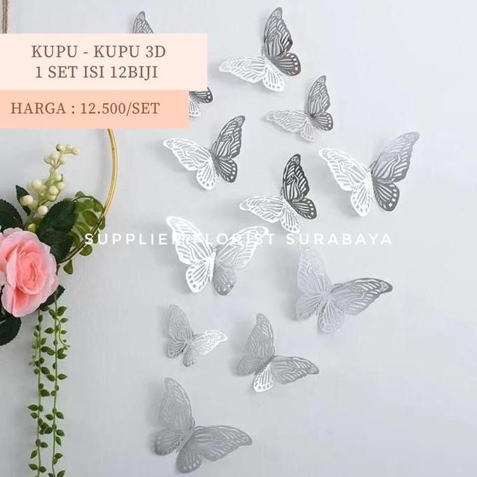 [1 SET ISI 12] KUPU FOIL HIASAN KUE TART DECORATION BIRTHDAY CAKE DEKORASI HIASAN DINDING HIASAN BUN