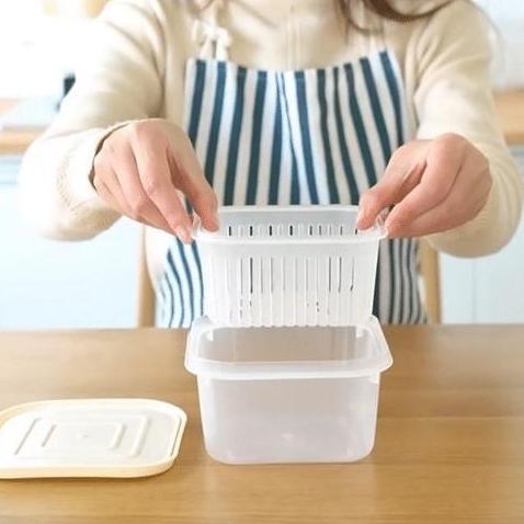 KOTAK FRESH SARINGAN SAYURAN | BOX TEMPAT TIRISAN BAWANG/BUAH/SAYUR