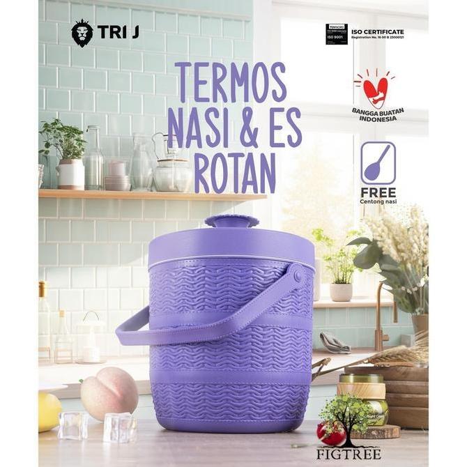 Termos Nasi / Es Batu 6.5 Liter Motif Rotan