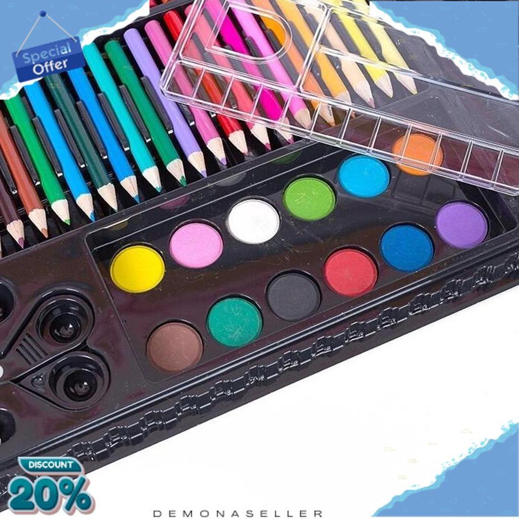 Bisa Cod Crayon Set Peralatan Gambar & Lukis Pensil Warna/ Art Set Isi 150 Pcs Kualitas Premium