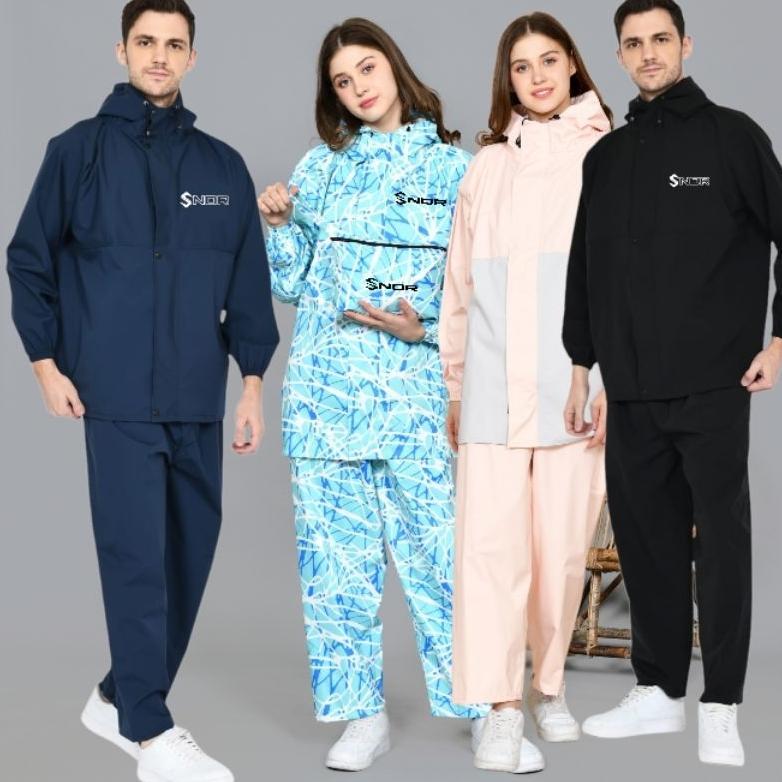 Jas Hujan SNDR jas hujan Taslan Stelan jaket celana Peria Wanita Bahan Taslan
