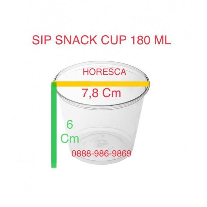 Cup Puding / Snack Cup SIP 180 ML + Tutup Dome Tanpa Lubang @50 Pcs