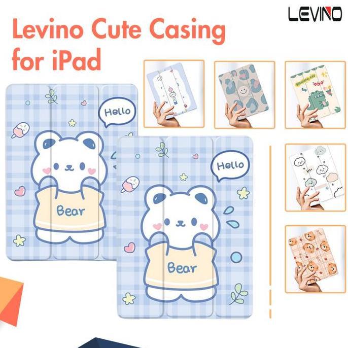 TERMURAH - LEVINO Case iPad Compatible for Air5 / Air4 10.9" Gen 5/6 9.7" inch Gambar Karakter Lucu 