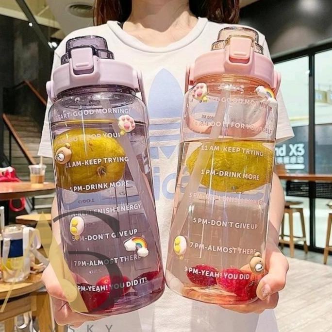 BOTOL MINUM 2 LITER / BOTOL BENING MOTIVASI 2 L / BOTOL MINUM VIRAL