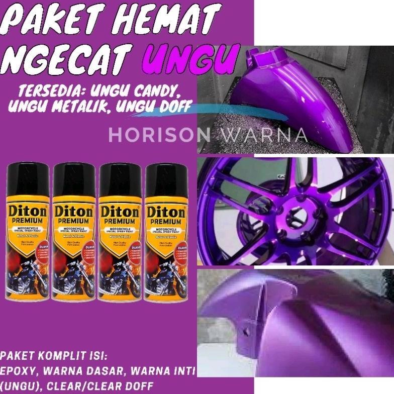 (KHUSUS SULSELBAR) PAKET Diton Premium Candy Tone Violet / Candy Ungu / Ungu Doff/ Ungu Metalik Mage