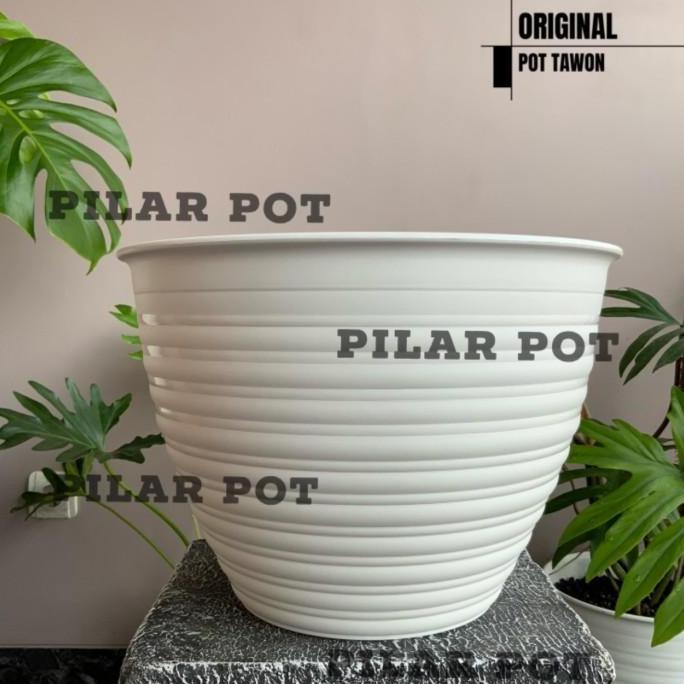 pot bunga tawon putih 30cm
