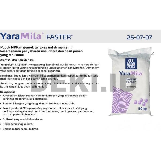 Pupuk NPK 25 7 7 Yara Mila Faster YaraMila Pertumbuhan Repack 500 gr