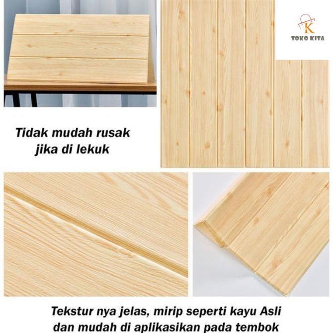 Wallfoam Dinding 3D Motif Kayu/ Wallfoam Wood Dekorasi Kamar murah 70x70cm Tebal 3MM