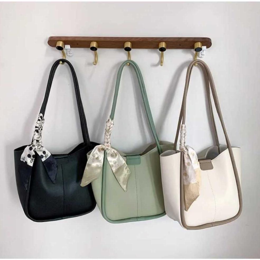 Tas Totebag Wanita (Free Syal) - Tas Bahu Wanita Kuliah Kerja Liburan - Tas Korea - Tas Wanita Korea