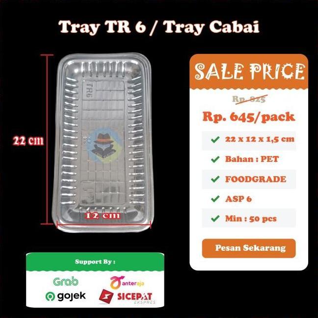 Dus Tray Mika Sayur Plastik Tr 6 Tray Cabe Tray Daging Asparagus