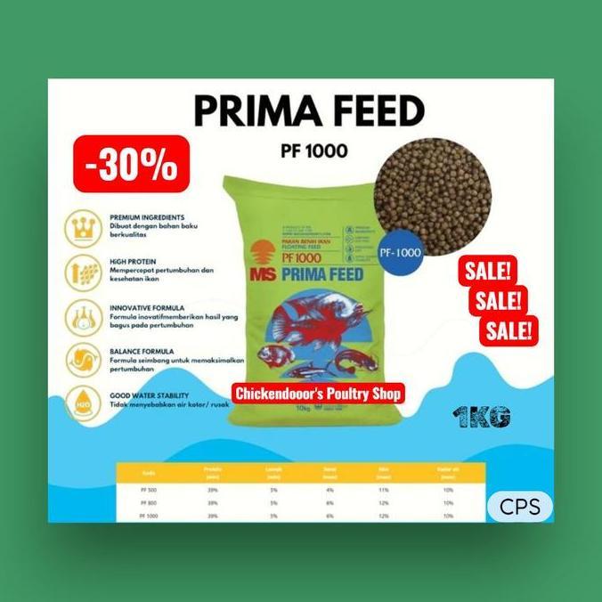 Yujitaro- Prima Feed Pakan Pf 1000 Pf1000 1Kg Pelet Ikan Benih Bibit Lele Gurame Nila 1Kg Pellet 1.3