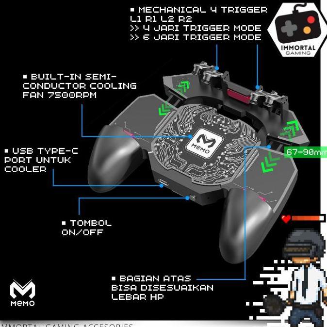 [IM] MEMO DL-88 Gamepad Trigger Cooler Fan Pendingin Thermal DL88 ORI HAP