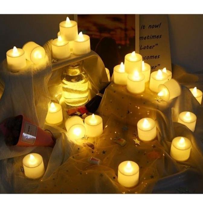 Promo Lilin Elektrik Bulat LED Free Baterai/Lilin Elektrik Dekorasi
