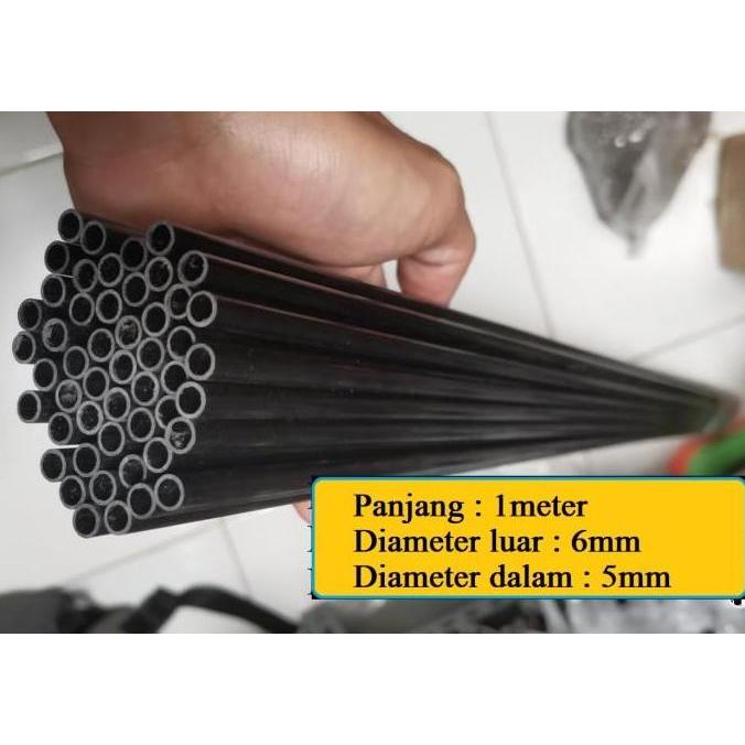 1meter Pipa karbon Carbon Tube 6x5mm OD 6mm ID 5mm 6x5 mm diameter 5mm