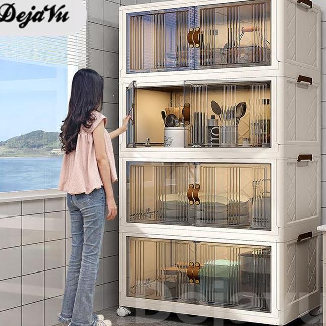 Dejavu Container Box Lipat Lemari Susun Plastik Serbaguna Lemari Pakaian Lipat Box Baju Susun Storag