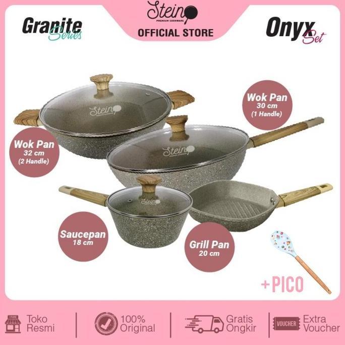 Panci Steincookware Paket Onyx Set Panci Stein Granite Onyx
