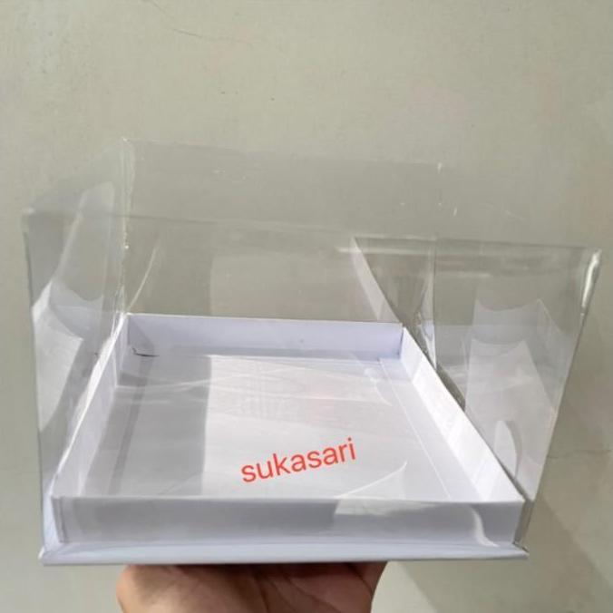 Mika Cake 28X28x12 cm Putih cake box kue dus kue mika transparant