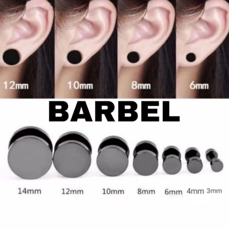 Kualitas Super Miniso Bali | Sepasang Anting Barbel Anting Roda Pria Wanita Bahan Stainless Steel An