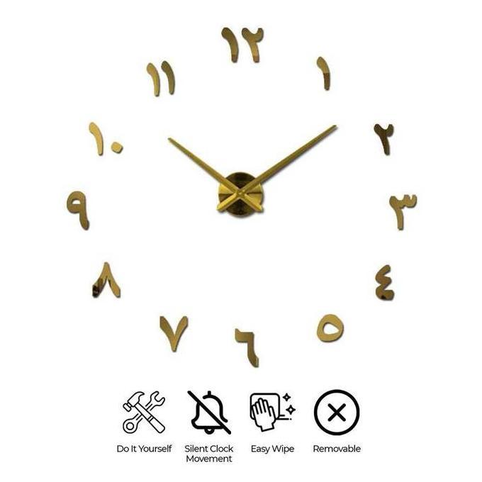 ANNG Jam Dinding DIY Tempel Tembok Angka Arab Ukuran Besar S031