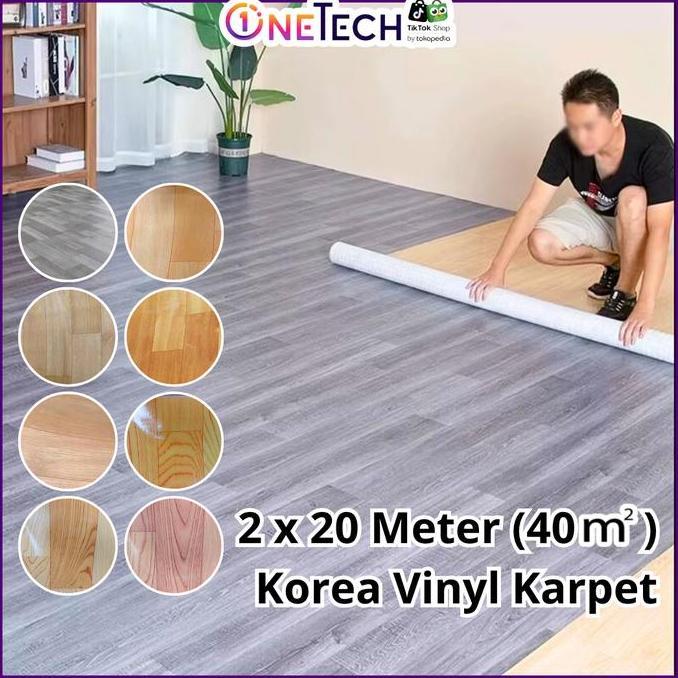 NAUMI KARPET LANTAI VINYL KOREA (20 METER X 2 METER) GULUNGAN TEBAL TIKAR ALAS LANTAI