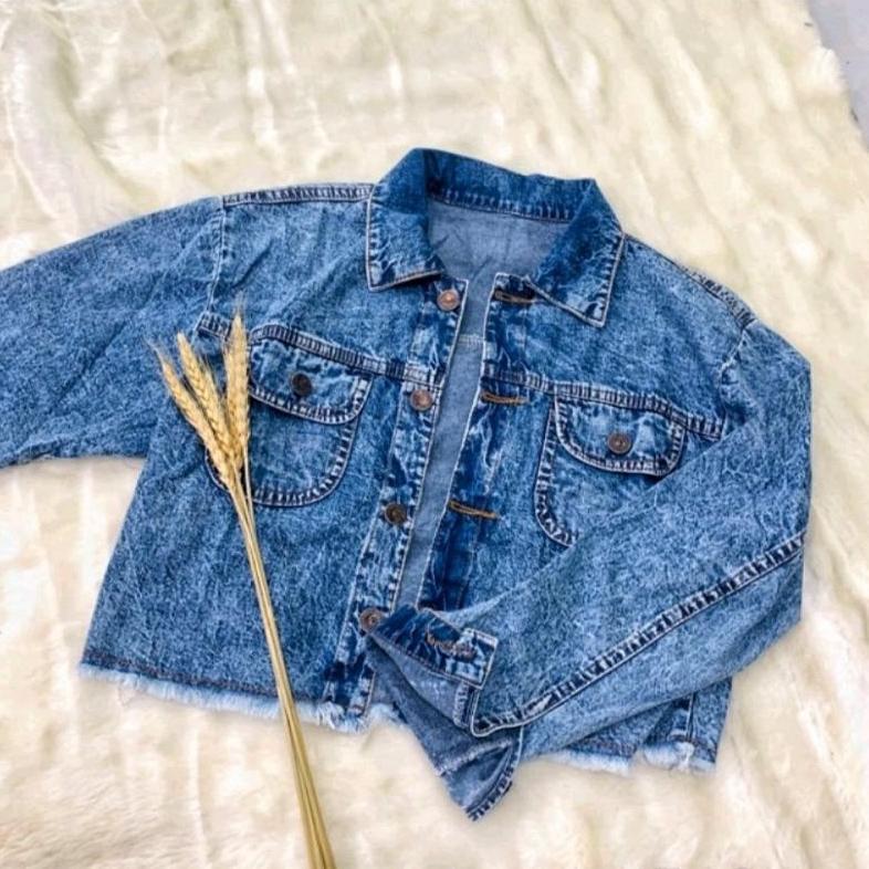 LIMITED ONE SET JAKET JEANS SNOW ORI / JAKET CROP WANITA / JAKET JEANS WANITA CROP ONE SET / ONE SET