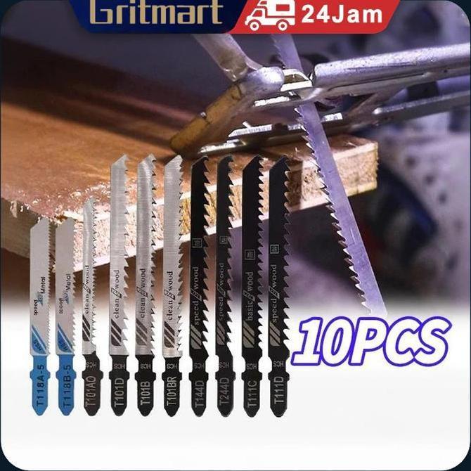 SEDANG 10pcs Mata gergaji Kayu Reciprocating Jigsaw Mata Gergaji Jigsaw PVC Jig Saw Blade Ukir Wood 