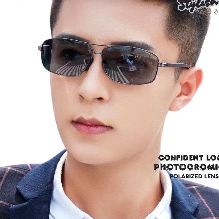 Kacamata Siang Malam Photocromic Anti Silau Pria Wanita Polarized Fashion Keren 2458