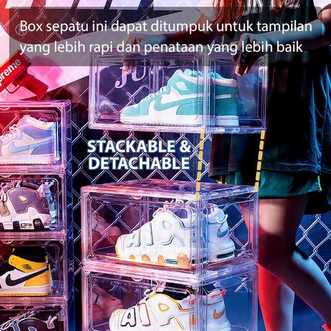 SEDANG HUGO Kotak Sepatu Transparan Akrilik Ukuran Besar Tempat Box Sepatu Premium