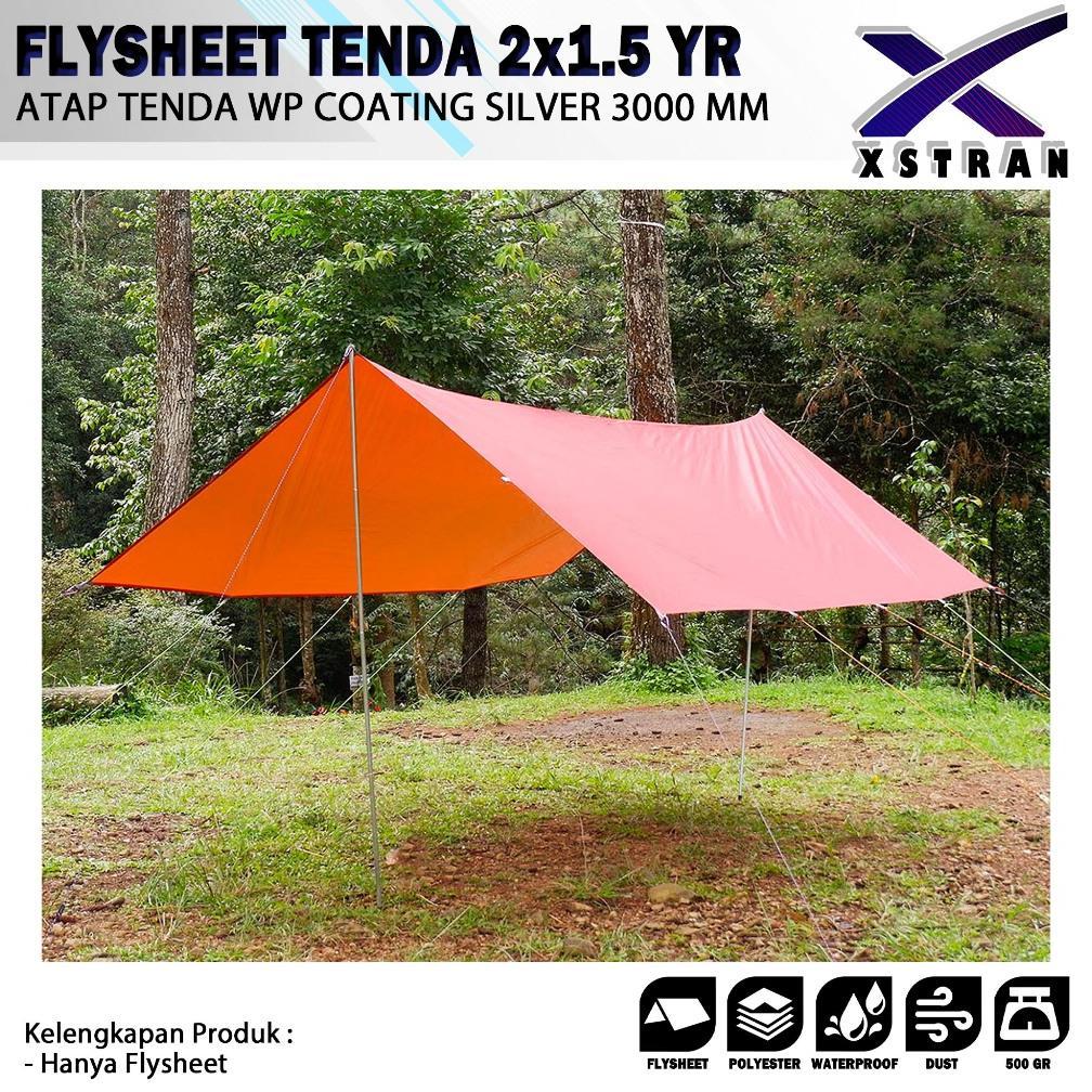 cuci gudang flysheet tenda 2x1.5 yard flysheet waterproof pu 3000 mm flysheet outdoor size 2 x 1.5 y