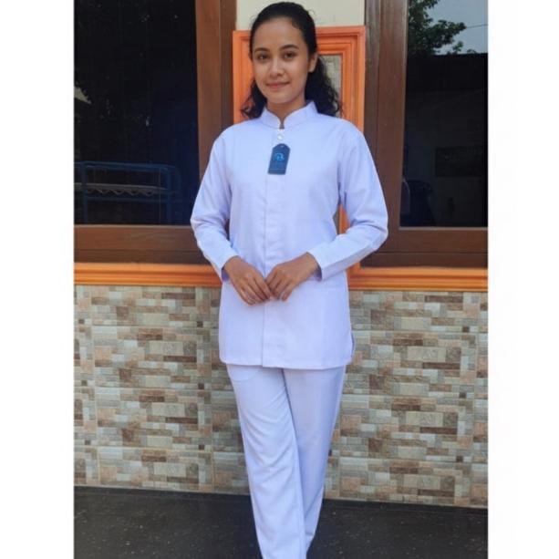 New Baju Dinas Perawat Putih Setelan Celana American Drill