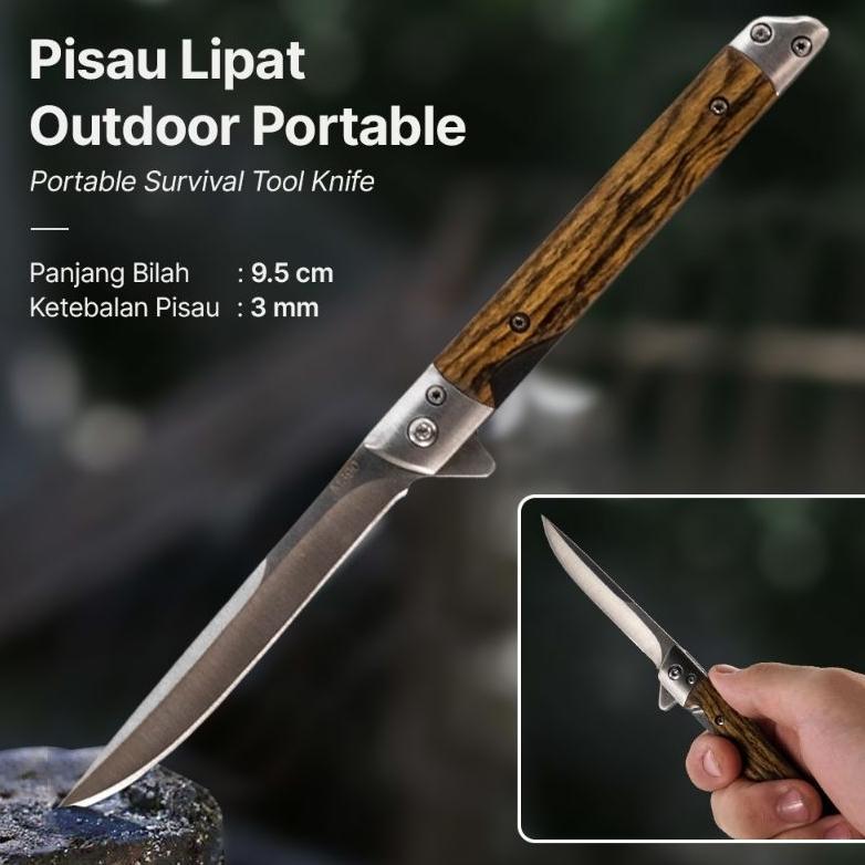 DMS Pisau Lipat Outdoor Portable Knife Survival Tool - M390