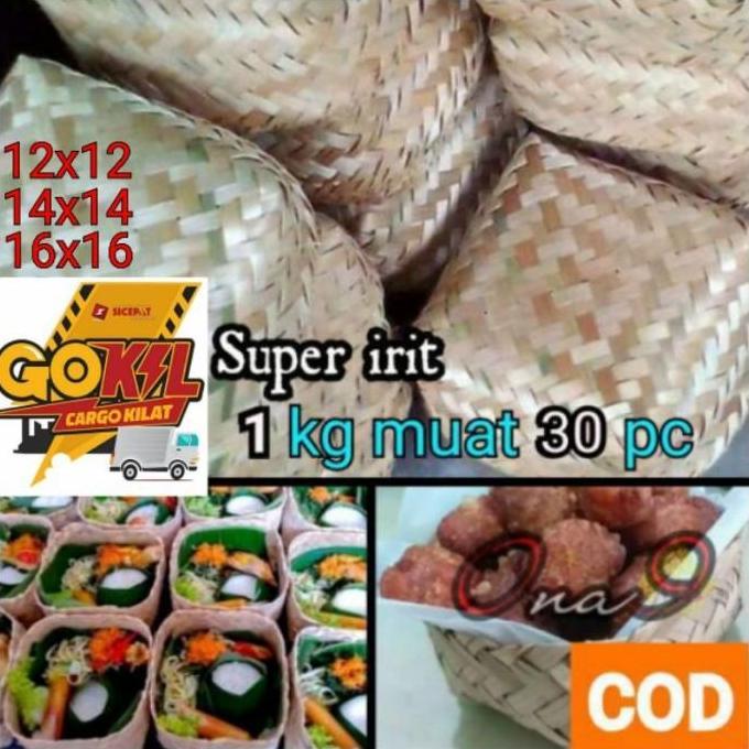 besek,pipiti,anyaman bambu kotak nasi,besek getuk termurah