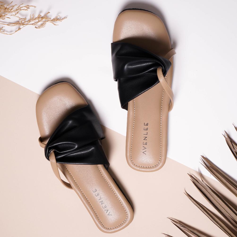 original avenlee yume - sandal wanita flat teplek sol karet premium