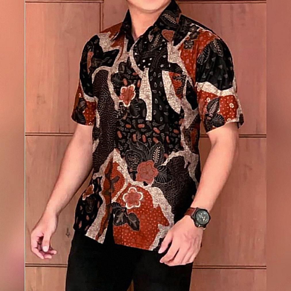 diskon kemeja pria lengan pendek reguler  baju batik cowok  dewasa seragam kantor hem