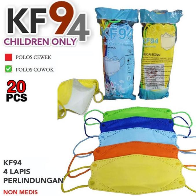 Kinder- New Masker Anak Kf94 Polos 4Ply Masker Kf 94 Anak Careion Isi 20 Pcs