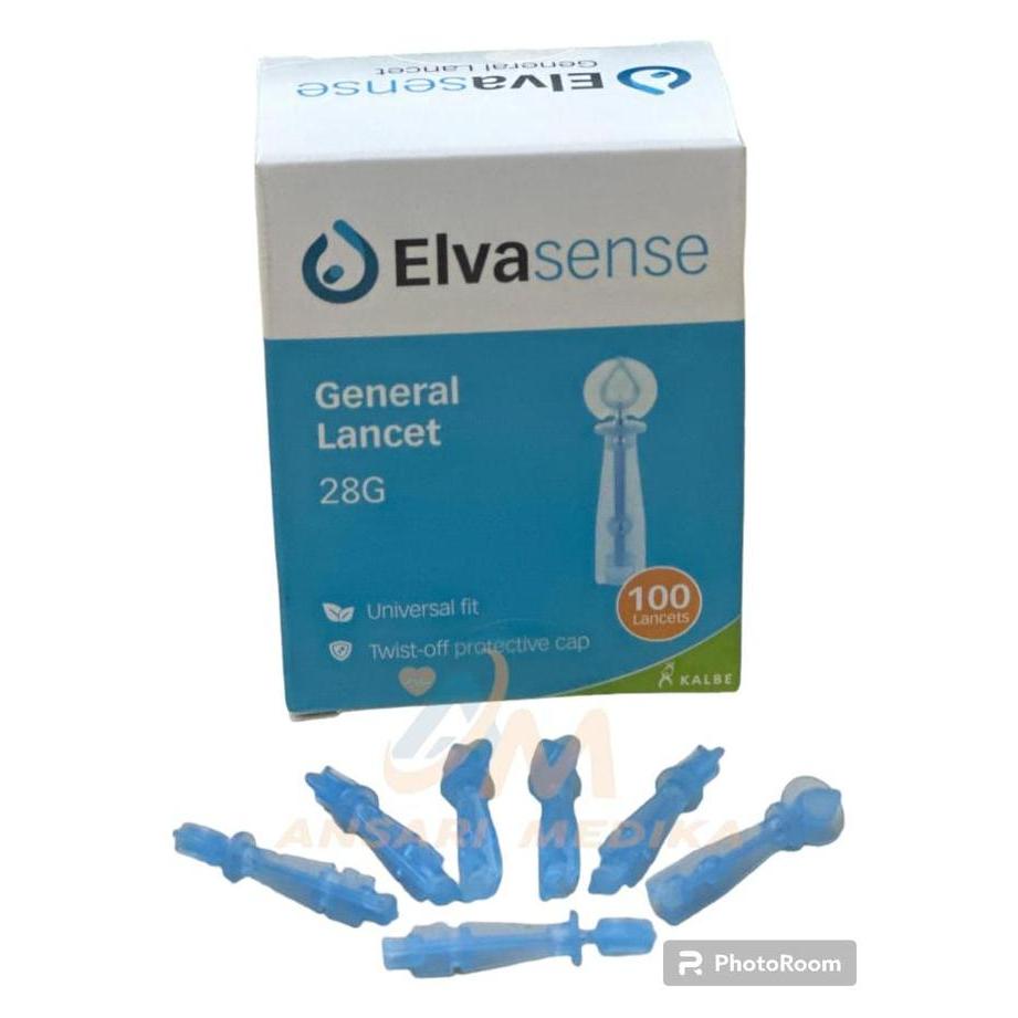 Medizin- Elvasense General Lancet 28G - Blood Lancet Elvasense Jarum 28G