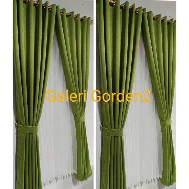 Flmy- Gorden Blackout Safron Model Smokring 6 Gelembung Untuk Jendela Minimalis Emboss Tali Vitrase 
