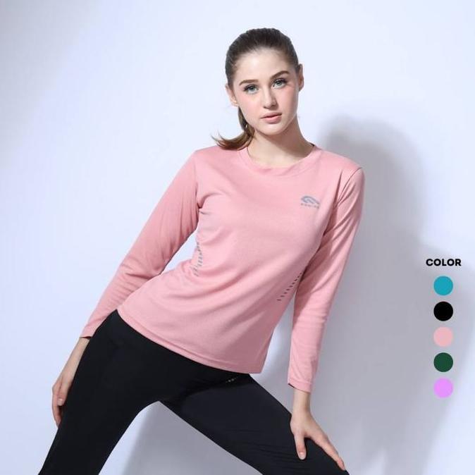 MANIAK Baju Olahraga Wanita Lengan Panjang Kaos Running Muslimah Lari