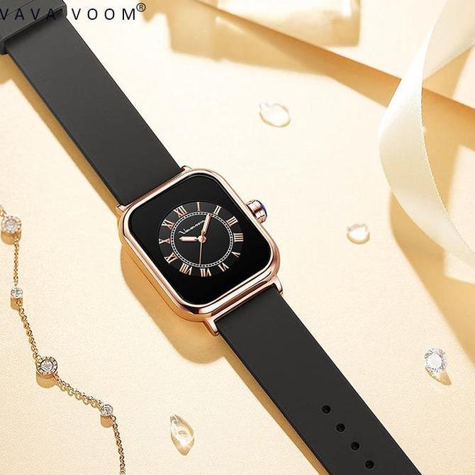 Frau- Jam Tangan Wanita Mode Romawi Display Kuarsa Jam Wanita Tali Silicone Anti Air Jam Tangan Cewe