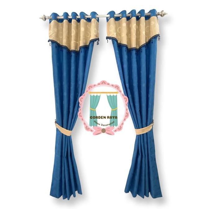 Flmy- Gorden Kombinasi Poni Renda Kristal Bisa Request Warna Jendela Pintu Tirai