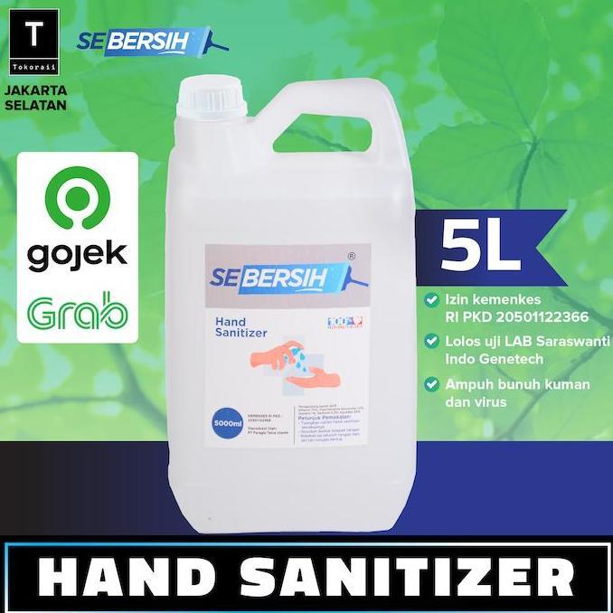 Hand Sanitizer SEBERSIH 5 Liter Antiseptika - Gojek / Grab