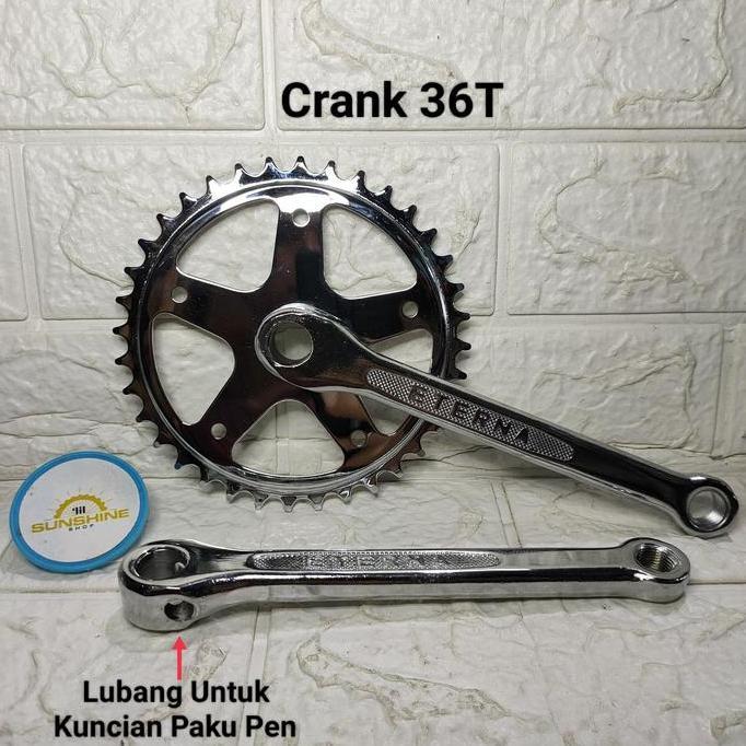Crank 36T Lubang As Tengah BULAT ETERNA Kuncian Pakai Pen Untuk Sepeda Model Jadul Onthel Ontel Jeng