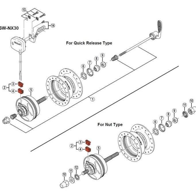 Shi mano Dynamo Front Hub Connector Plug Hub Depan Dinamo Ready Stok