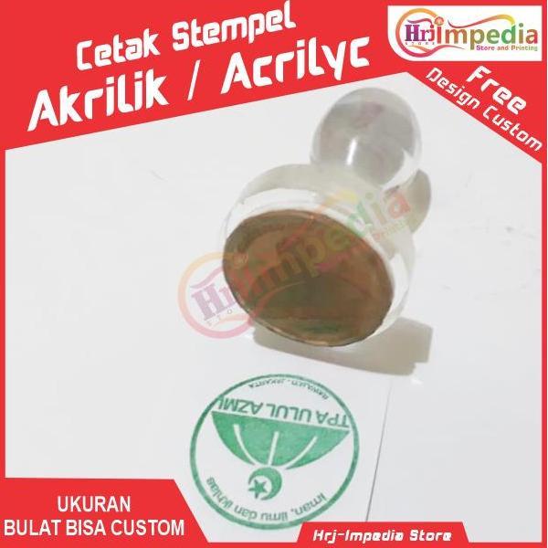 Cetak Stempel Akrilik Bulat Cetak Stempel Gagang Acrylic Bentuk Bulat